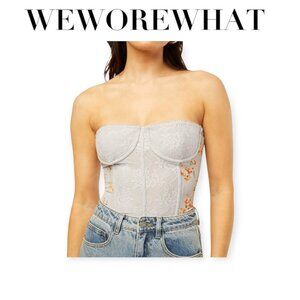 WeWoreWhat 🌸 Strapless Lace Corset Top 💎 Icelandic Blue Size 0 ✨ Sexy Chic